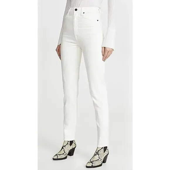 SLVRLAKE Beatnik Slim Fit High Rise Jeans White Wash Women's Size 27 - Picture 3 of 16